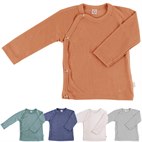 Overslagshirt Baby Lange Mouw Bio Wol en Zijde Popolini