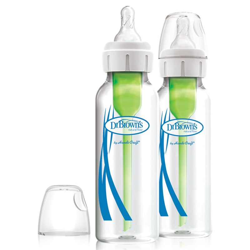 Duopack Glazen Babyfles Smalle Hals Options+ Dr Brown's 250 ml BPA-vrij
