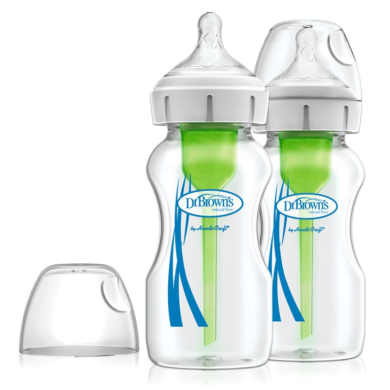 geboren Ploeg Wereldvenster Duopack Glazen Brede Hals Babyfles Options+ Dr Brown's 270 ml BPA-vrij  vernieuwd