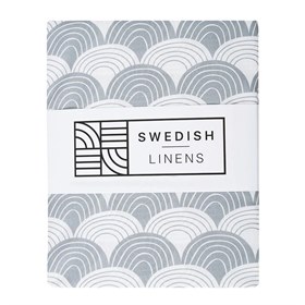 Ledikant Hoeslaken Biokatoen Percal Rainbows 60x120 Tranquil Gray Swedish Linens