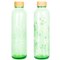 Glazen Waterfles Groen met Eco Print 700 ml Carry Bottles