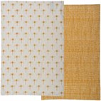 Theedoeken Biologisch Katoen 50x70 cm Set van 2 Dragonfly golden Tranquillo