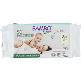 Image of Bambo Nature Eco Babydoekjes Plasticvrij 50 Stuks