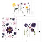 Set van 3 Ansichtkaarten met Bloemen op Gerecycled Papier A6 Felicitatie Blackbird