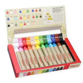 Kitpas Rice Bran Wax Art Crayons 12 Colors