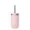 RVS Insulated Cold Cup met Deksel en Rietje 470 ml Pastel Pink Qwetch