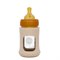 Glazen Babyfles Brede Hals met Natuurrubber Speen en Hoes Plasticvrij 150 ml Sand Hevea