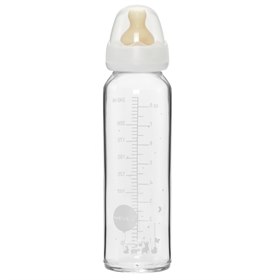 Glazen Babyfles Smalle Hals Natuurrubber Speen 240 ml Hevea