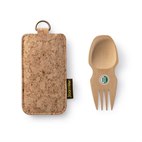 Bamboe Spork Lepel en Vork met Hoesje van Kurk Bambu