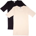 T-shirt ronde Hals voor Vrouwen Biologische Wol Zijde Cosilana