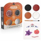 Biologische Kinderschmink set met 4 Kleuren op Waterbasis Halloween Namaki